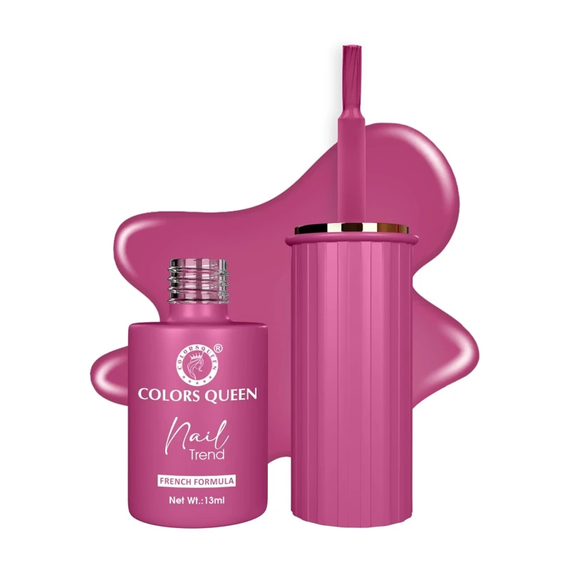 Colors Queen Nail Trend Glossy Nail Polish | Chip Resisting & Quick Drying Nail Paint with High Shine | 7 Toxin Free Formula | Vegan & Cruelty Free | Long Lasting & Vibrant Nail Paint for Women ( Jazzberry, 13ml) - Thumbnail 2